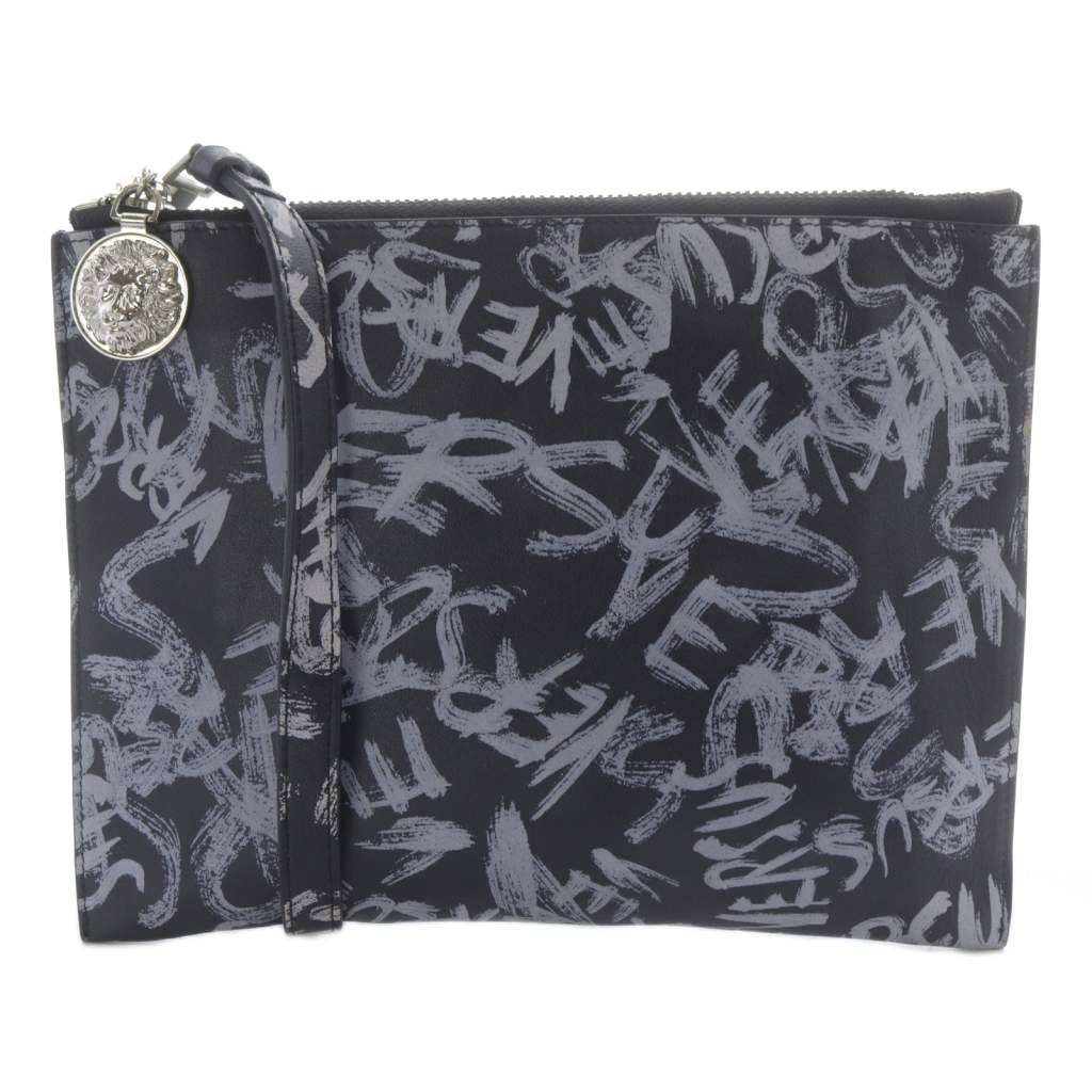 【中古】ヴェルサス VERSUS ショルダーバッグ クラッチバッグ 総ロゴ ブラック /YO27 ■SH メンズ 【ベクトル 古着】 251211
