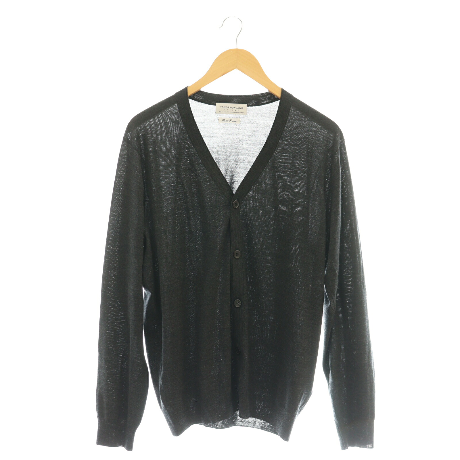 【中古】トゥモローランド トリコ TOMORROWLAND tricot 25AWスーパーファインメリノウール Vネックカーディガン L チャコール 63-02-54-02001 /CX ■OS メンズ 【ベクトル 古着】 251209