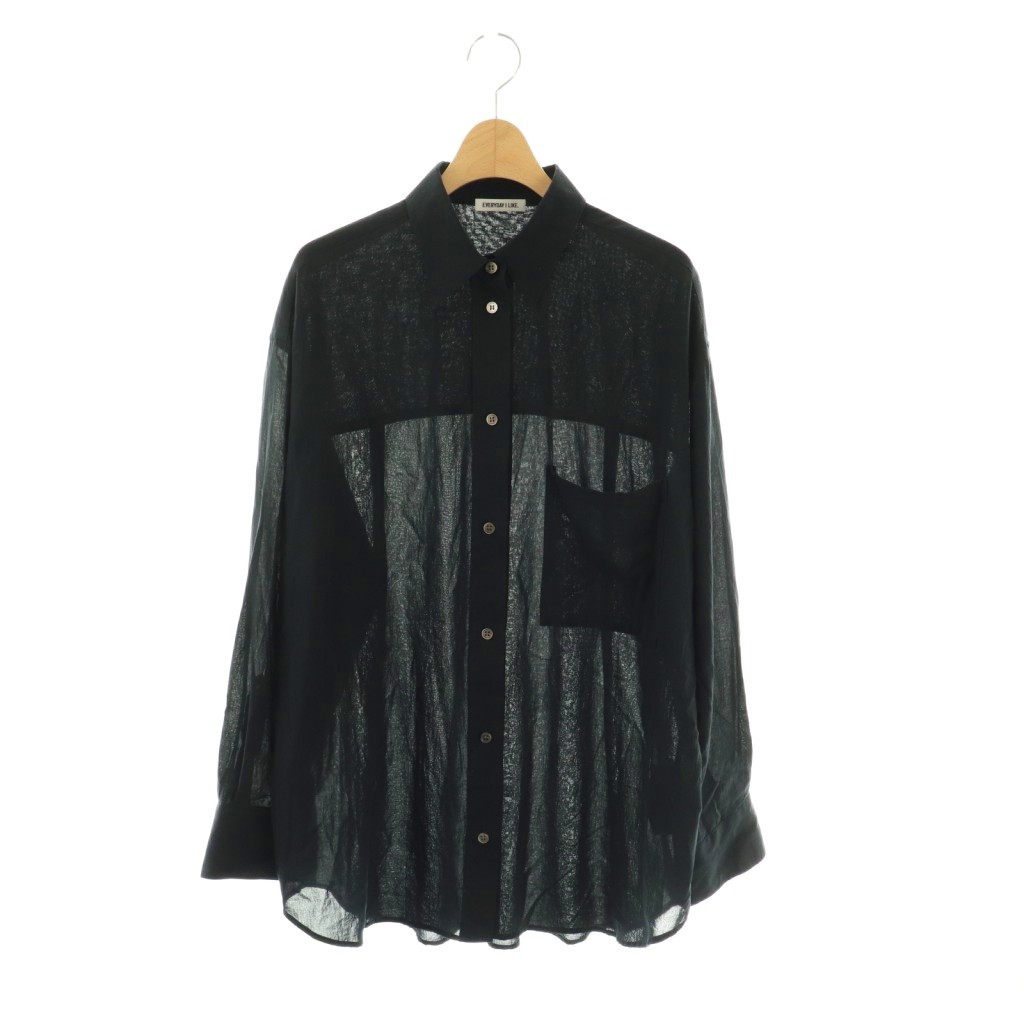 【中古】ドゥーズィエムクラス DEUXIEME CLASSE エブリデイアイライク EVERYDAY I LIKE 25AW Cotton Sheer Wash シャツ ブラウス シアー ブラック /CX ■OS レディース 【ベクトル 古着】 251215