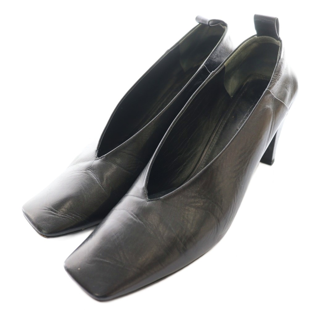 【中古】ジルサンダー JIL SANDER アンクルリングパンプス レザー 38 黒 ブラック /SS ■OS ■SH レディース 【ベクトル 古着】 251214