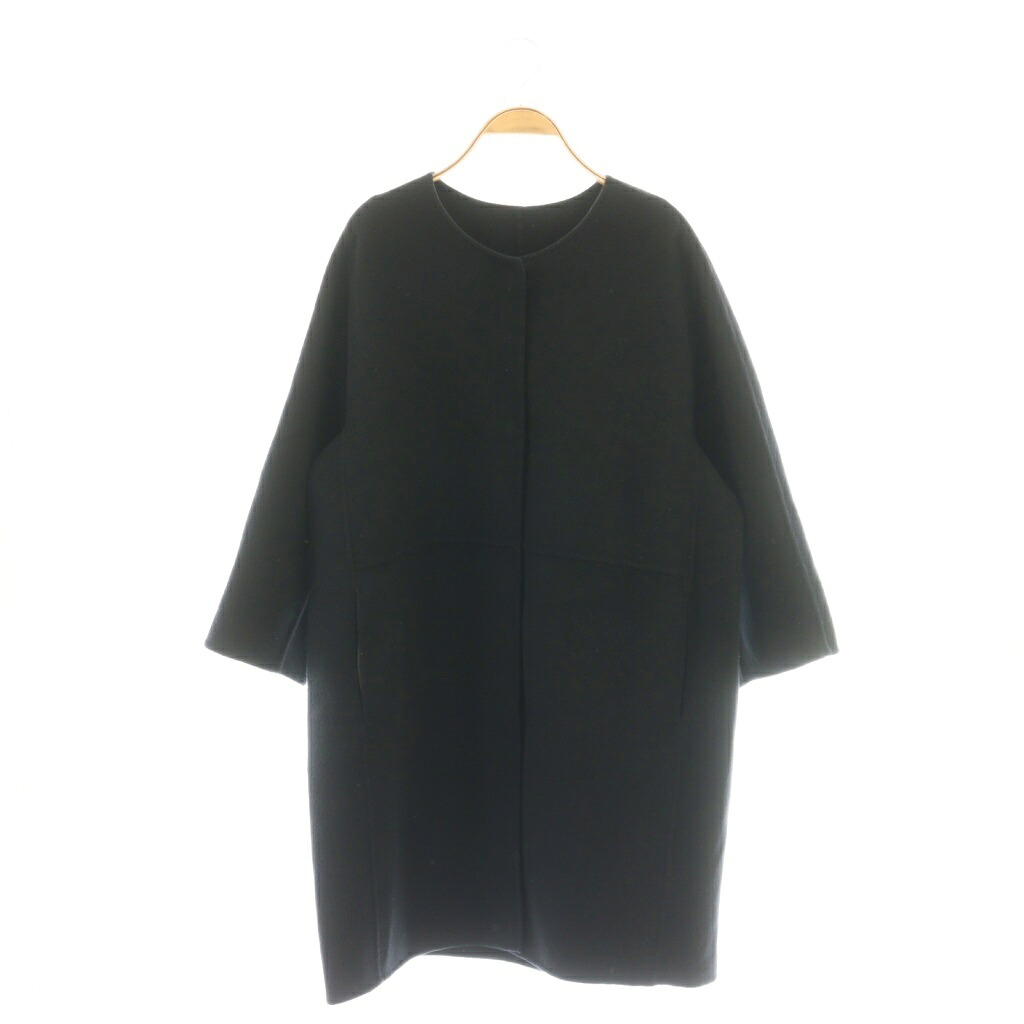 【中古】ドゥーズィエムクラス DEUXIEME CLASSE victorian ショートコート ノーカラーコート ブラック /DF ■OS ■SH レディース 【ベクトル 古着】 251212