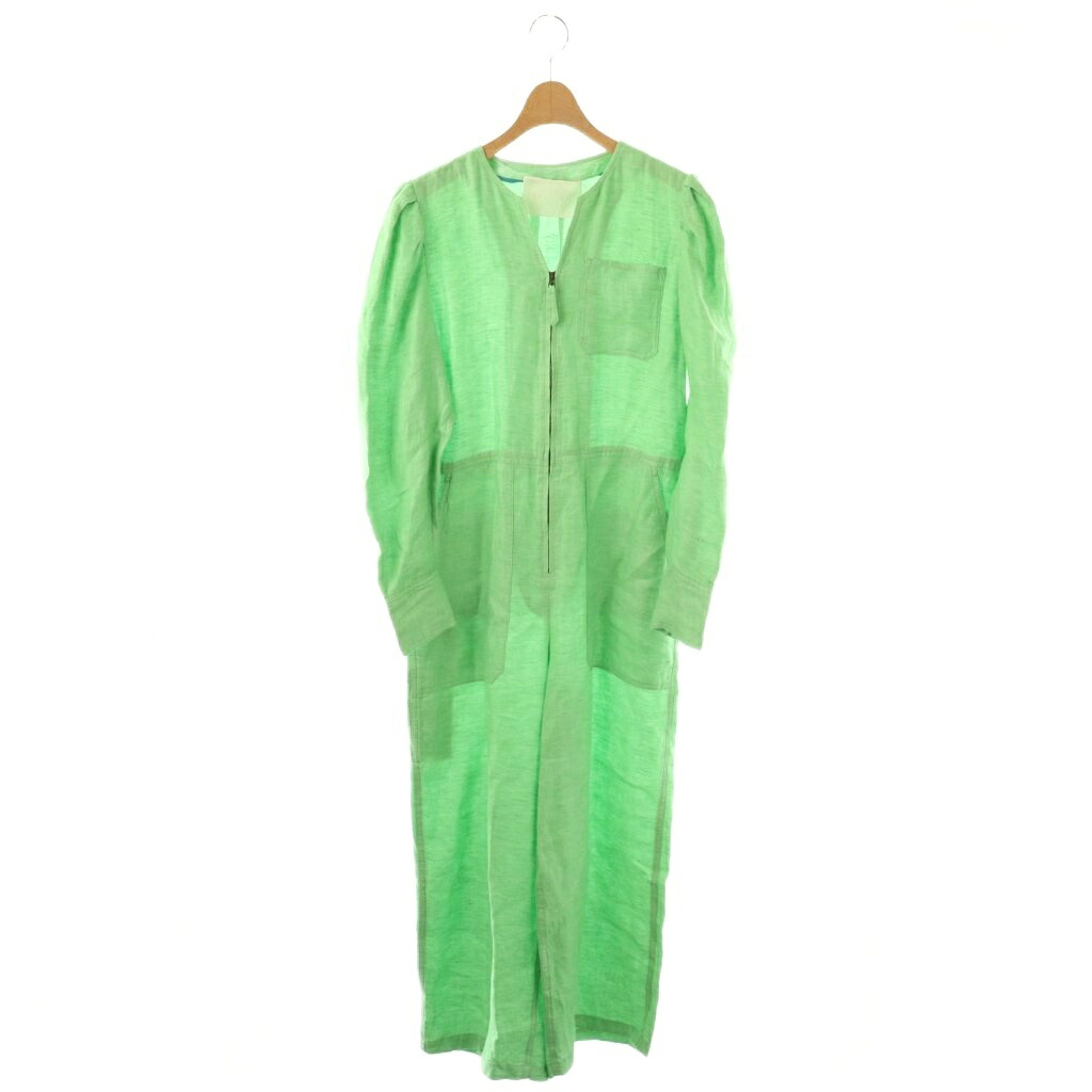 【中古】マイラン MYLAN Zipped Long Sleeve Jumpsuit ジャンプスーツ オールインワン リネン F グリーン MY21SS-OP026 /CX ■OS レディース 【ベクトル 古着】 251219|ブランド古着ベクトルプレミアム店