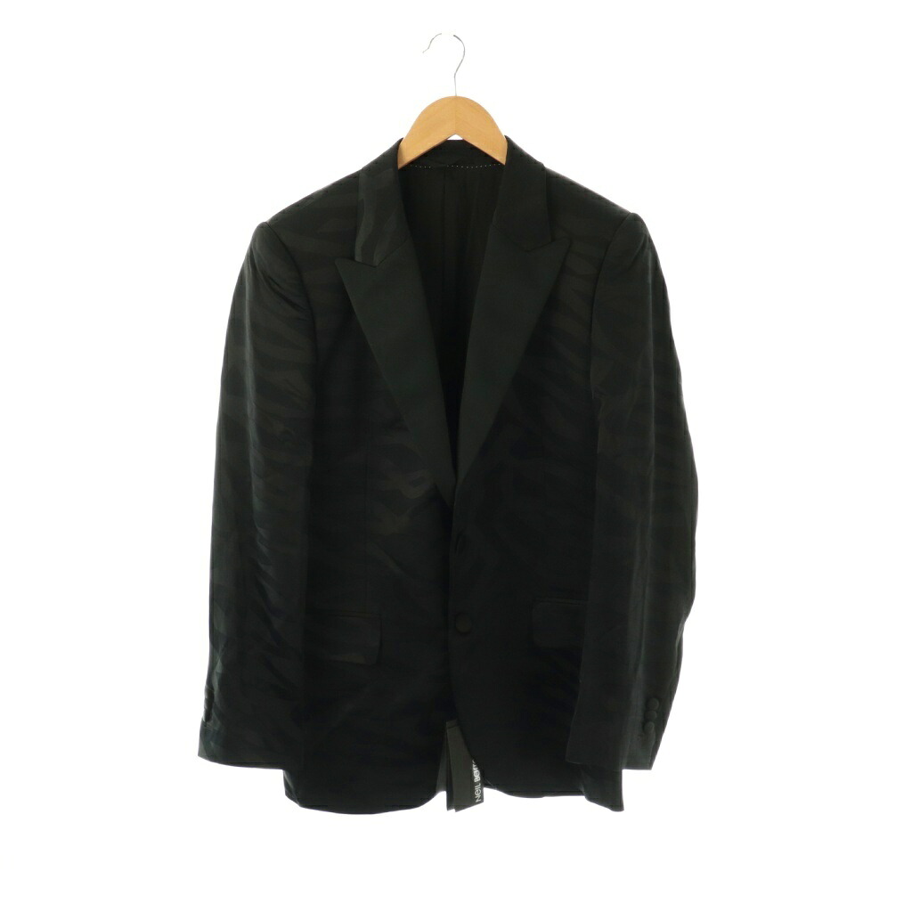 【中古】ニールバレット Neil Barrett 総柄総裏地2Bテーラードジャケット サテン 46 ブラック /CX ■OS ■SH メンズ 【ベクトル 古着】 251222