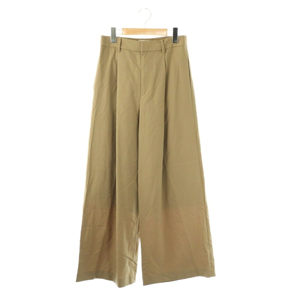 【中古】Lisiere L'Appartement リジェール アパルトモン 23SS Tropical Woll Wide Pants パンツ ワイド ジッパーフライ ウール 38 ベージュ /NR ■OS レディース 【ベクトル 古着】 251224 6,862円