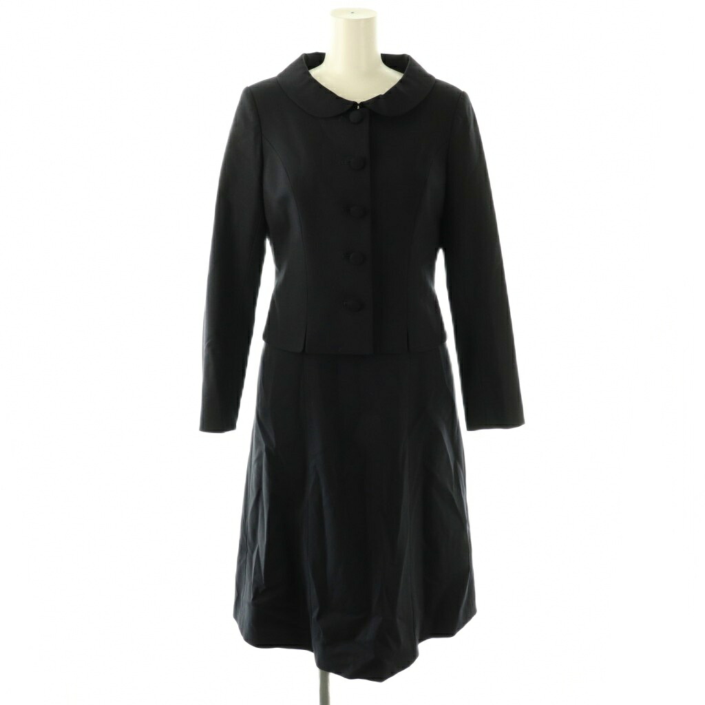 【中古】ルネ Rene 25年 お受験アンサンブル Noble Navy Style セット ジャケット ワンピース 半袖 ロング ウール 34 紺 6533280 /NR ■OS レディース 【ベクトル 古着】 251223