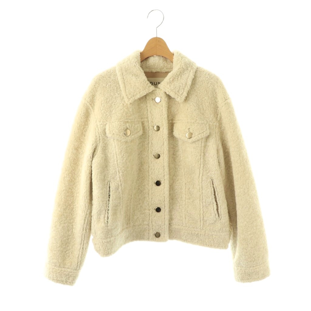 【中古】ルーニィ LOUNIE 24AW フェイクムートンジャケット 38 オフホワイト /HK ■OS レディース 【ベクトル 古着】 251225