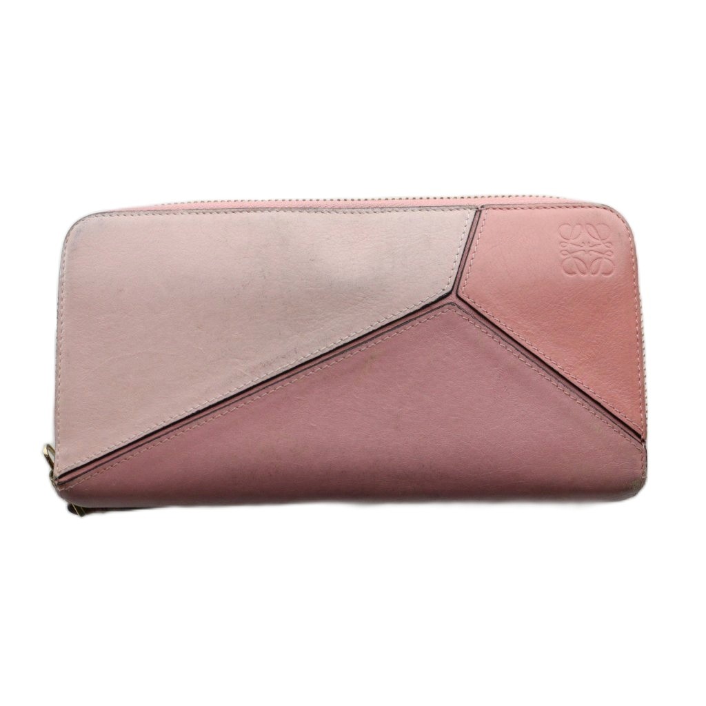 【中古】ロエベ LOEWE パズル ジップアラウンドウォレット 長財布 ランドファスナー ピンク /SS ■OS レディース 【ベクトル 古着】 260109