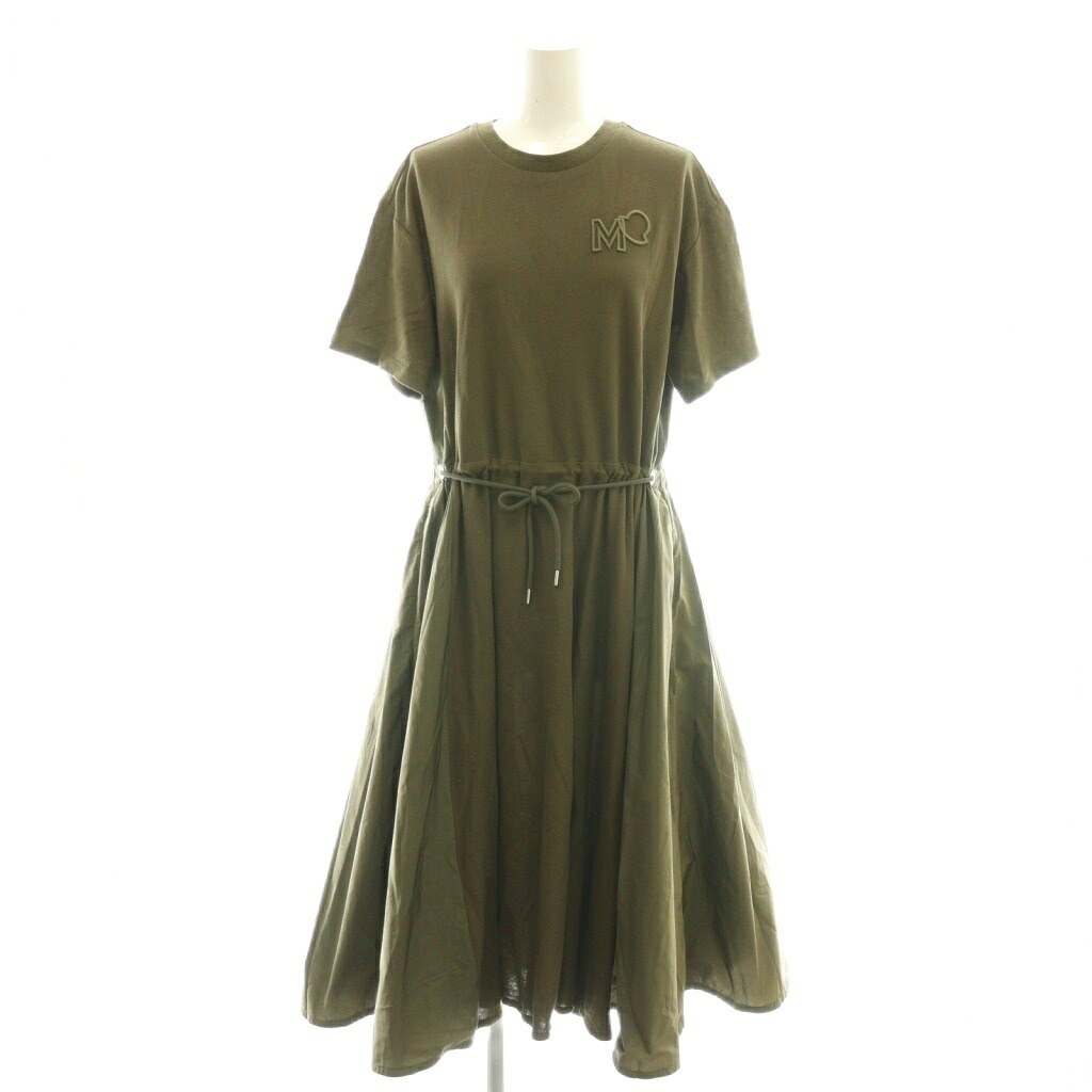 【中古】モンク軌跡 MONCLER ABITO DRESS 衣装 半袖 ロング 綿織物 XS カーキ /NR ■os レディース 【ベクター 古着】 260117