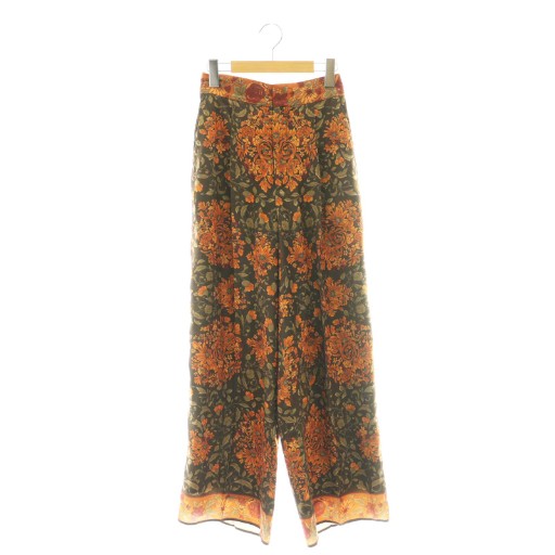 【中古】未使用品 アメリヴィンテージ Ameri VINTAGE 25AW DAQHNE SCARF PANTS パンツ ワイド タック 総柄 S ブラウン マルチカラー 0125208910560 /CX ■OS レディース 【ベクトル 古着】 260113
