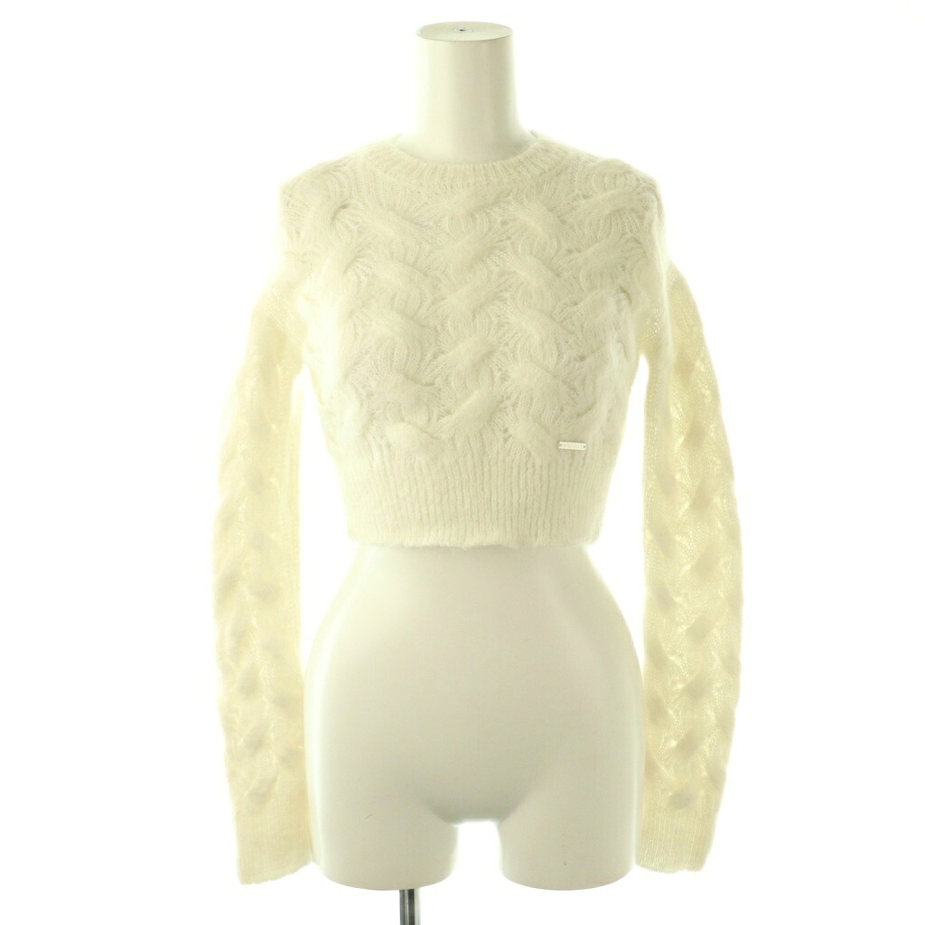 【中古】ディースクエアード DSQUARED2 23AW クロップド丈 モヘヤニット セーター 長袖 XXS オフホワイト /NR ■OS レディース 【ベクトル 古着】 260121|ブランド古着ベクトルプレミアム店