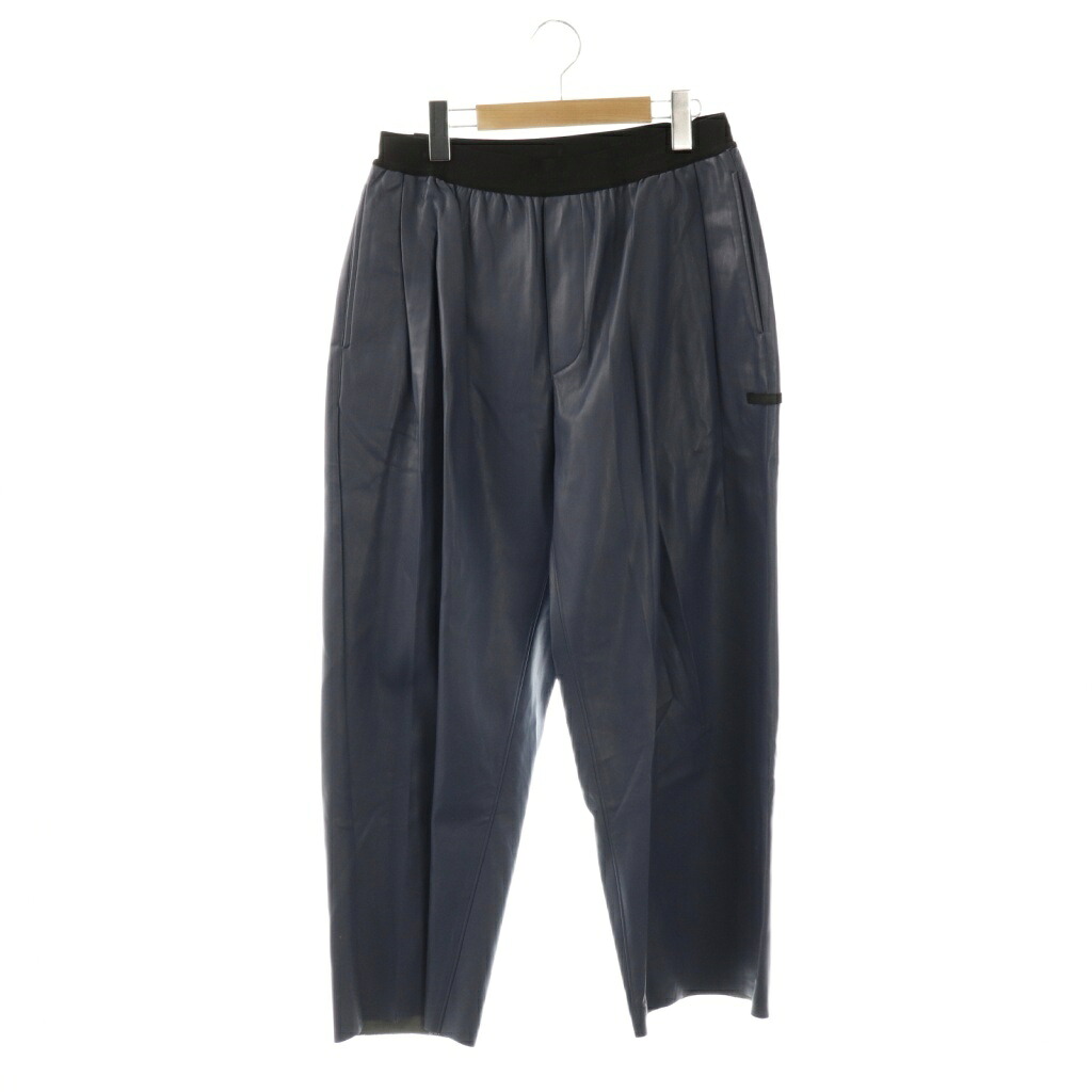 【中古】ミスターハリウッド N.HOOLYWOOD フェイクレザー エコレザーワイドパンツ イージー 38 ネイビー /NR ■OS ■SH メンズ 【ベクトル 古着】 260115