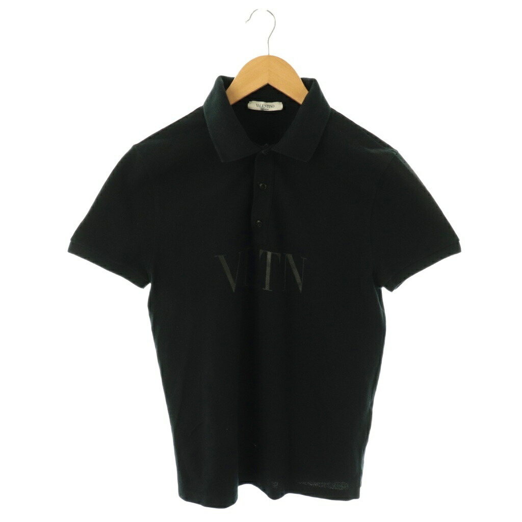 【中古】ヴァレンティノ ヴァレンチノ VALENTINO TV3MH02S47G VLTNロゴ ポロシャツ 半袖 コットン S 黒 /NR ■OS ■SH メンズ 【ベクトル 古着】 260121