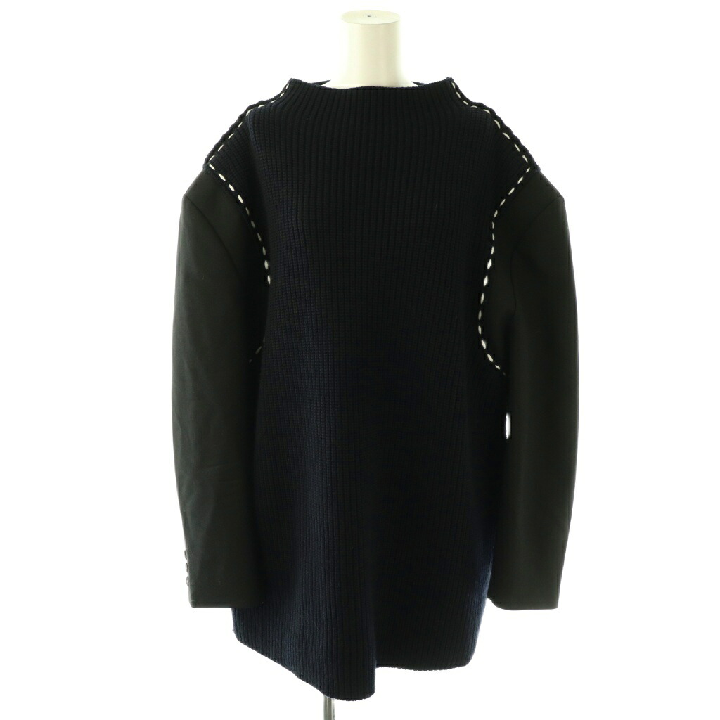 【中古】エンフォルド ENFOLD 26SS JACET-SLEEVE KNIT PULLOVER プルオーバー ニット 長袖 紺 /NR ■OS レディース 【ベクトル 古着】 260121|ブランド古着ベクトルプレミアム店