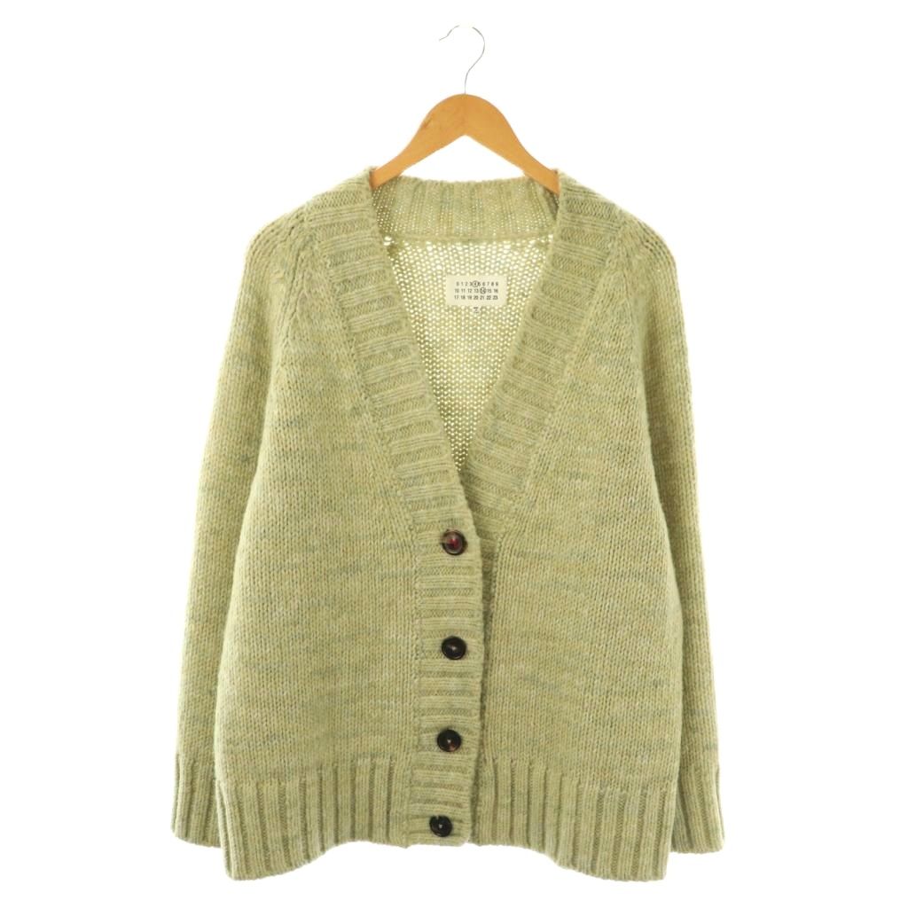 【中古】メゾンマルジェラ 4 Maison Margiela 4 14 ローゲージ ボタニカルダイカーディガン ニット 長袖 厚手 S 黄緑 /NR ■OS ■SH レディース 【ベクトル 古着】 260122