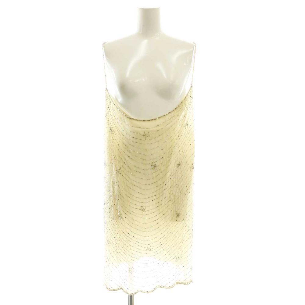【中古】フミカ ウチダ FUMIKA_UCHIDA HAND BEADED EMBROIDERY SLIP DRESS ドレス ワンピース ミニ シルク ONE アイボリー /NR ■OS ■SH レディース 【ベクトル 古着】 260120