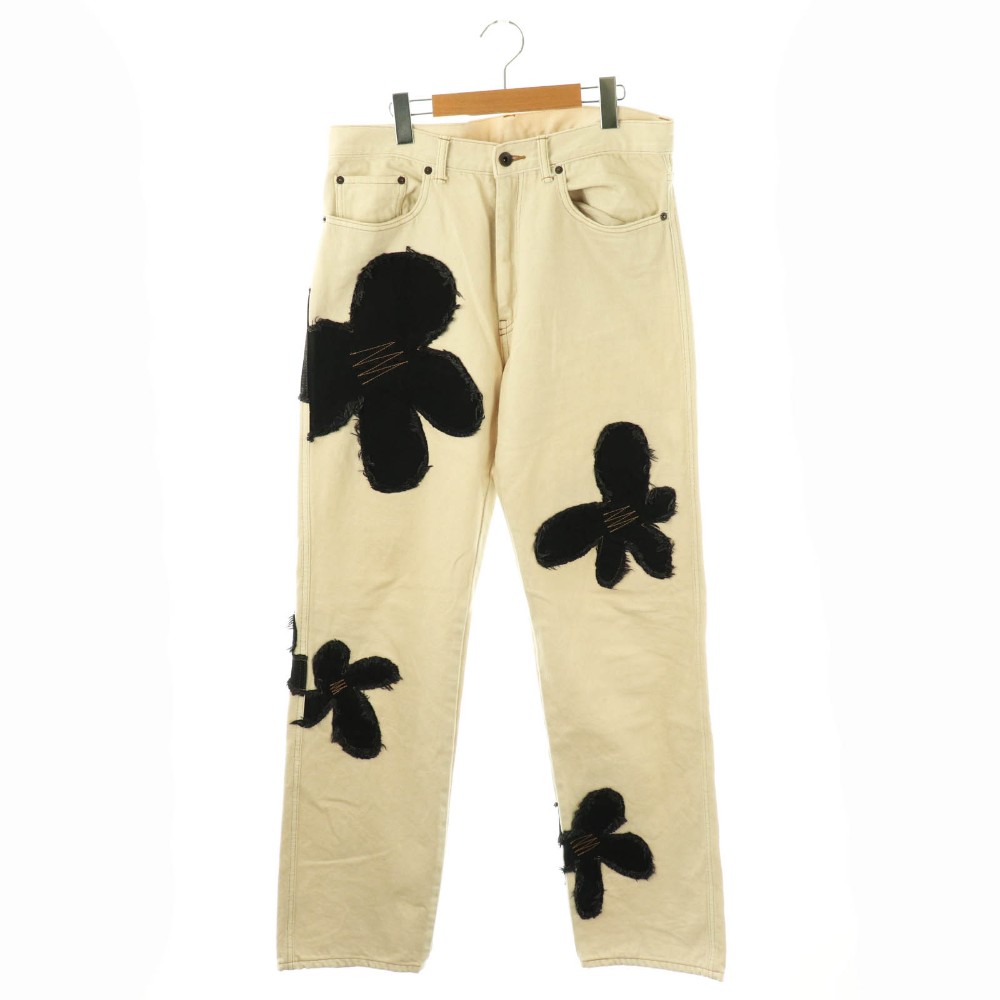 【中古】コッキ KHOKI 23AW Flower pattern denim pants デニムパンツ ジーンズ 3 アイボリー /DF ■OS ■SH メンズ 【ベクトル 古着】 260123