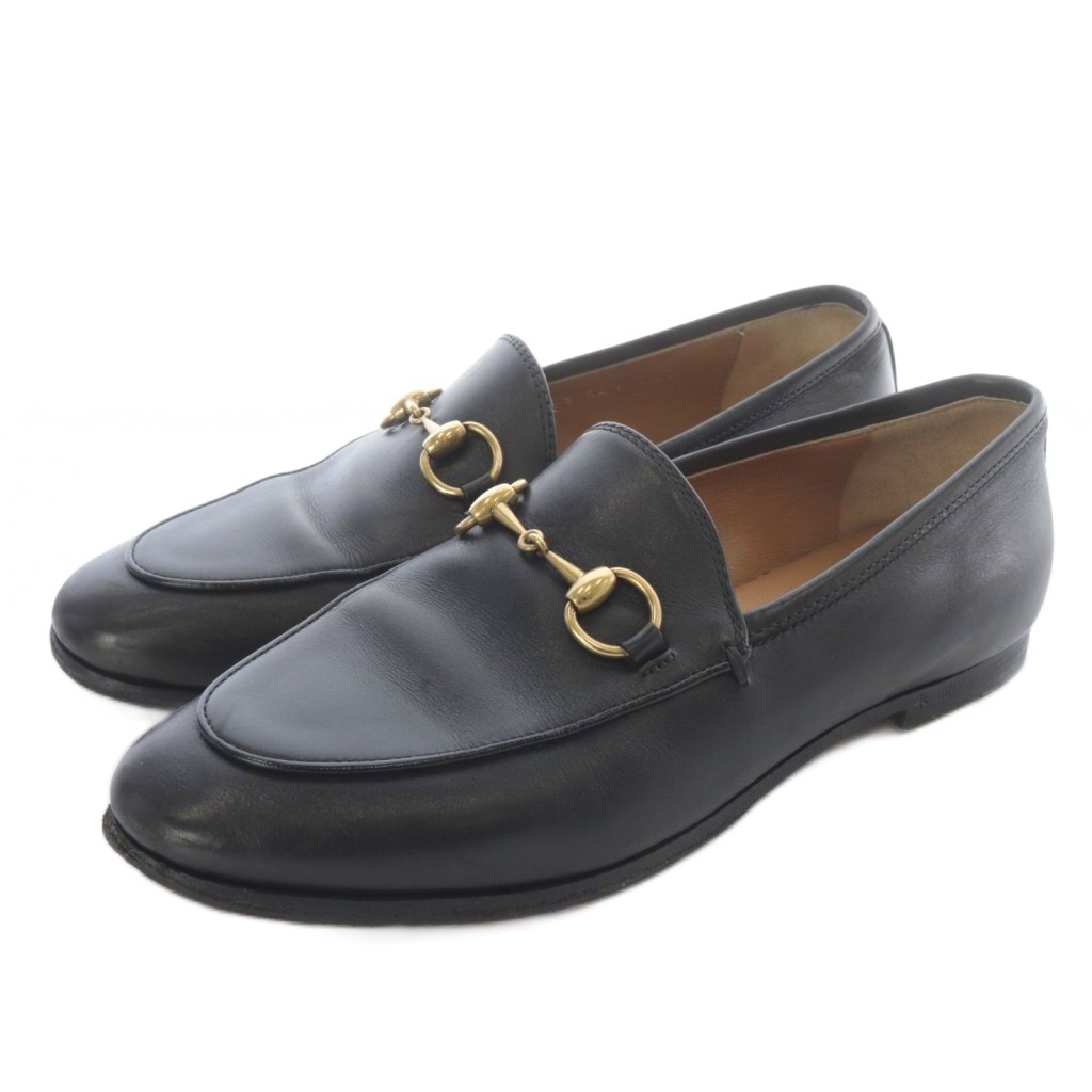 【中古】グッチ GUCCI ビットローファー なめし革 34.5 黒 黒いこと 404069 /SR ■SH レディース 【ベクター 古着】 260130