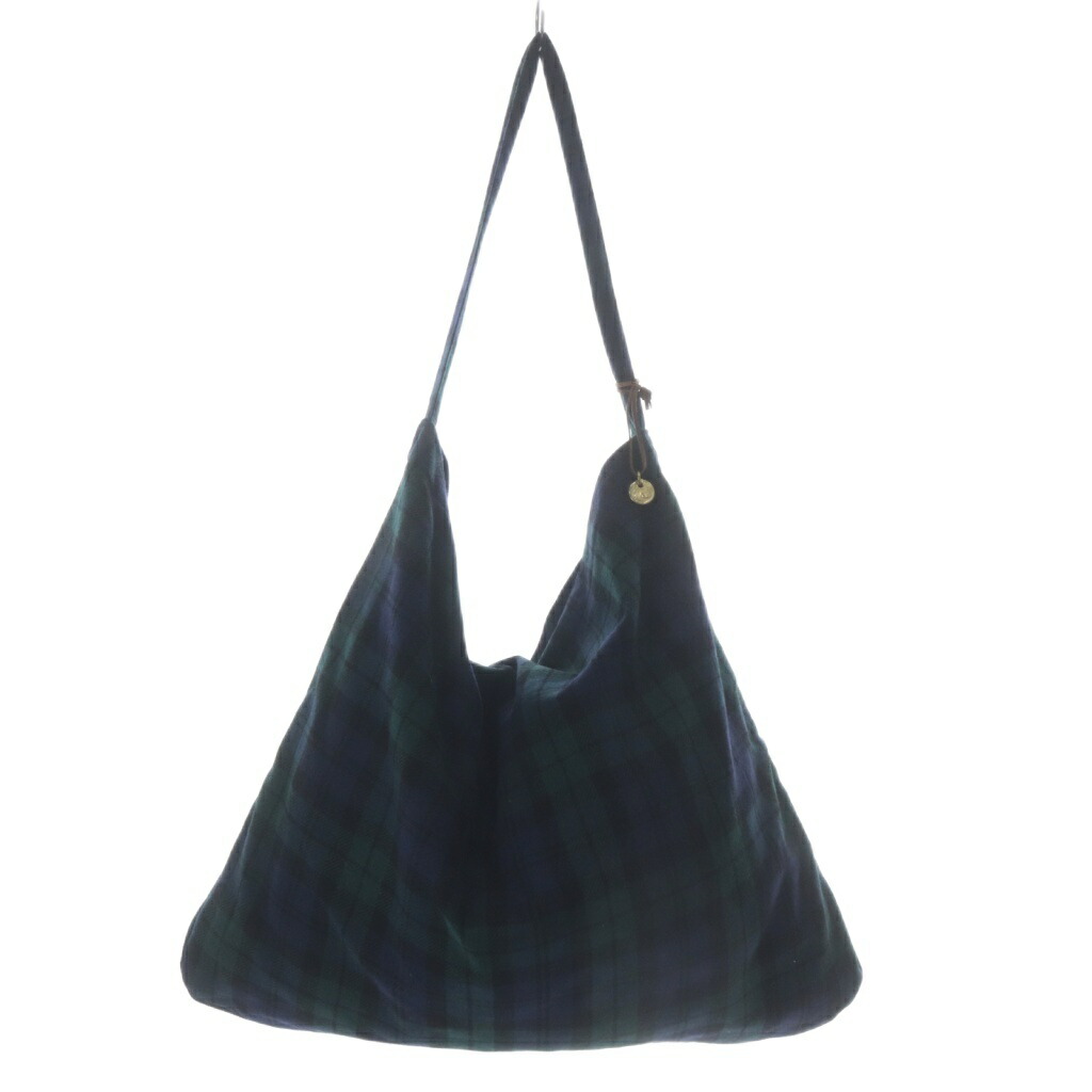 【中古】マスターアンドコー MASTER&Co WOODY HOUSE別注 TARTAN CHECK SHOULDER BAG ショルダーバッグ タータンチェック チャーム付き BLACK WATCH /YO12 レディース 【ベクトル 古着】 260127