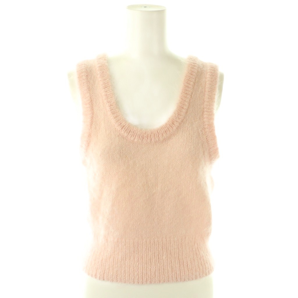 【中古】オーラリー AURALEE BRUSHED SUPER KID MOHAIR KNIT TANK ニット セーター ノースリーブ モヘヤ 0 ピンク /DO ■OS ■SH レディース 【ベクトル 古着】 260127