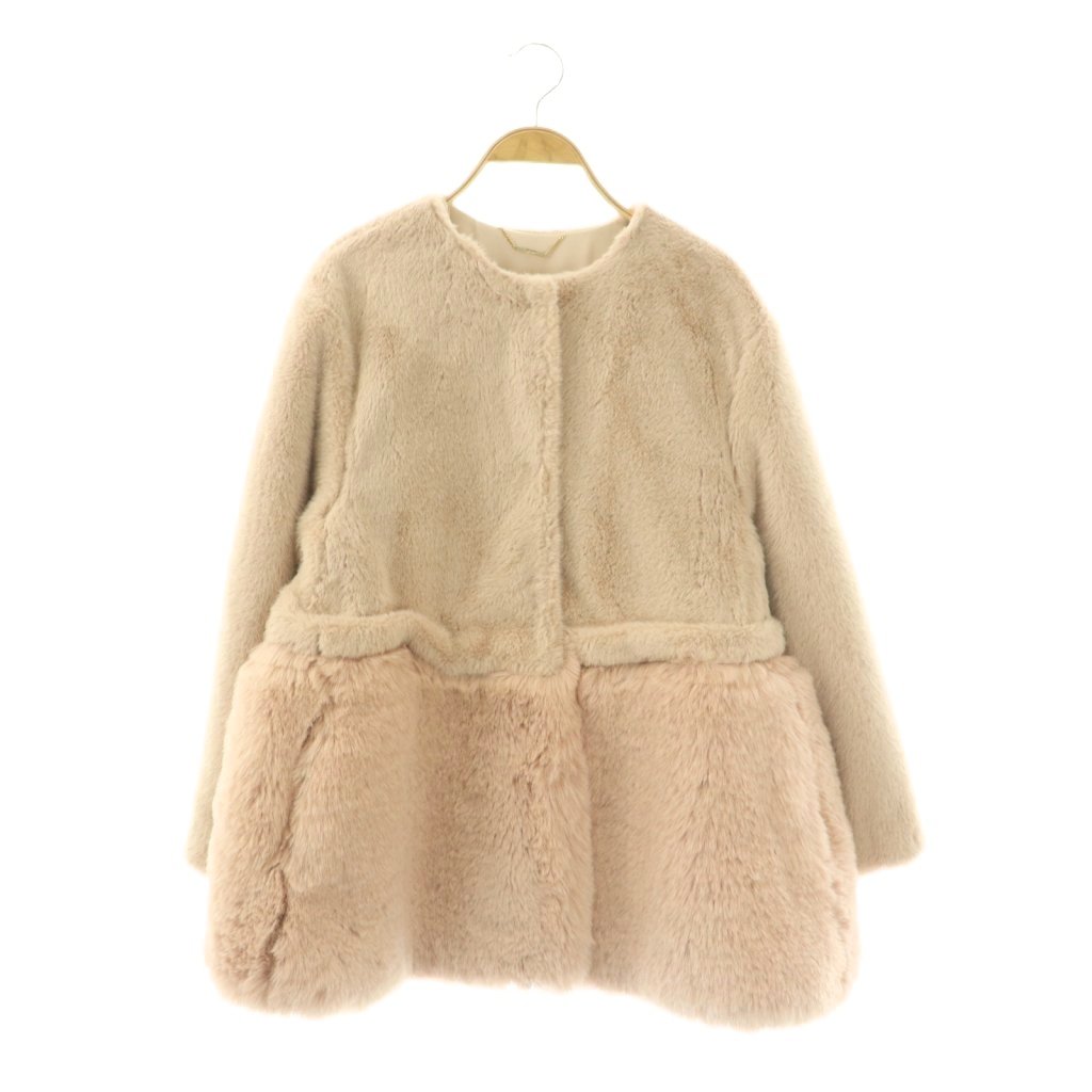 【中古】独居室ジェラルド・r・フォード CELFORD 24AW 2way毛革厚地の外套 否色つや厚地の外套 フェイクファー エコ毛革 F サクラ色ベージュ /DF ■os レディース 【ベクター 古着】 260209