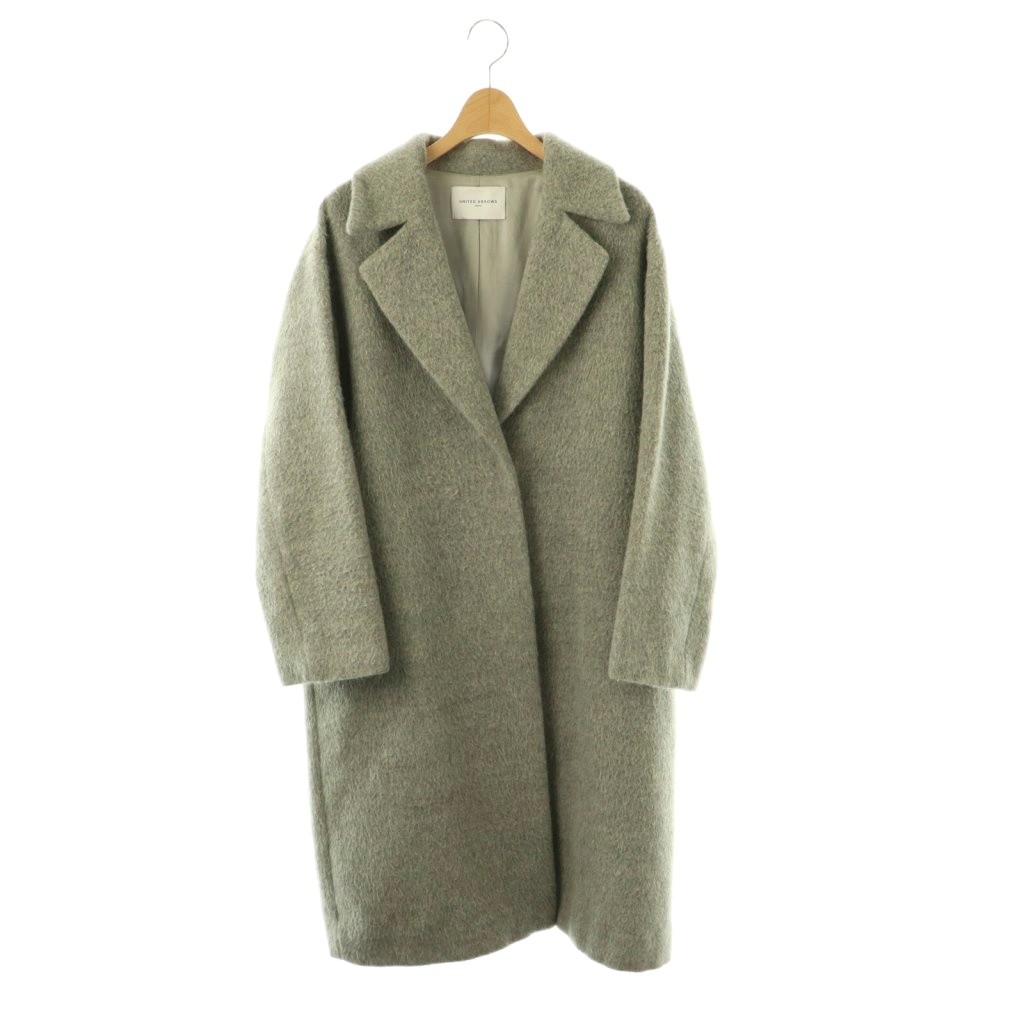 【中古】ユナイテッドアローズ UNITED ARROWS シャギー ビッグ テーラード コート チェスター アウター 38 グレー /NR ■OS レディース 【ベクトル 古着】 260211｜ブランド古着ベクトルプレミアム店