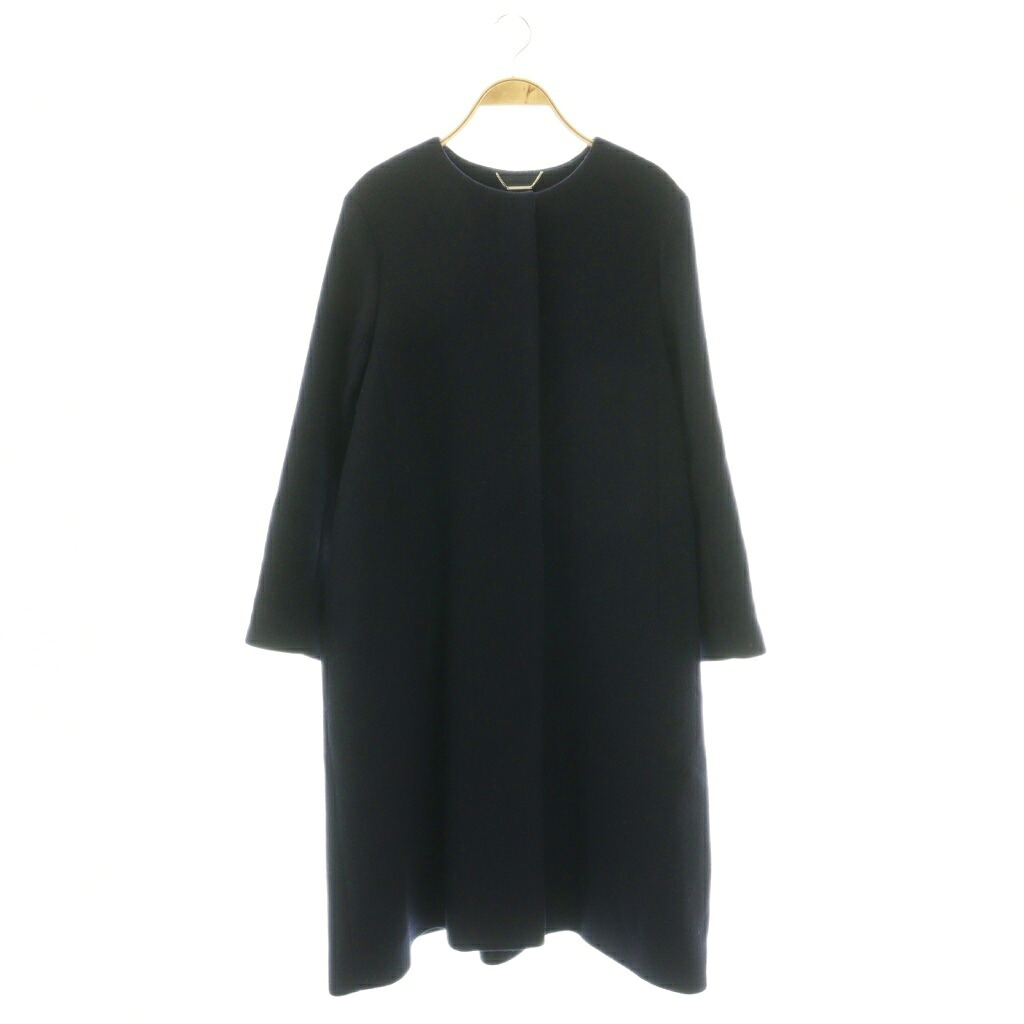 【中古】セルフォード CELFORD 24AW カシミア混ノーカラーコート アウター ロング 36 濃紺 CWFC245003 /NR ■OS ■SH レディース 【ベクトル 古着】 260206