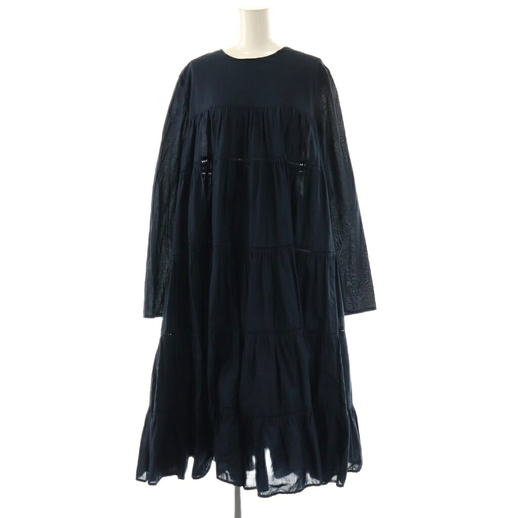 【中古】マーレット Merlette ESSAOUIRA 長袖 ティアードワンピース コットン ネイビー 9910300019 /CX ■OS レディース 【ベクトル 古着】 260212|ブランド古着ベクトルプレミアム店