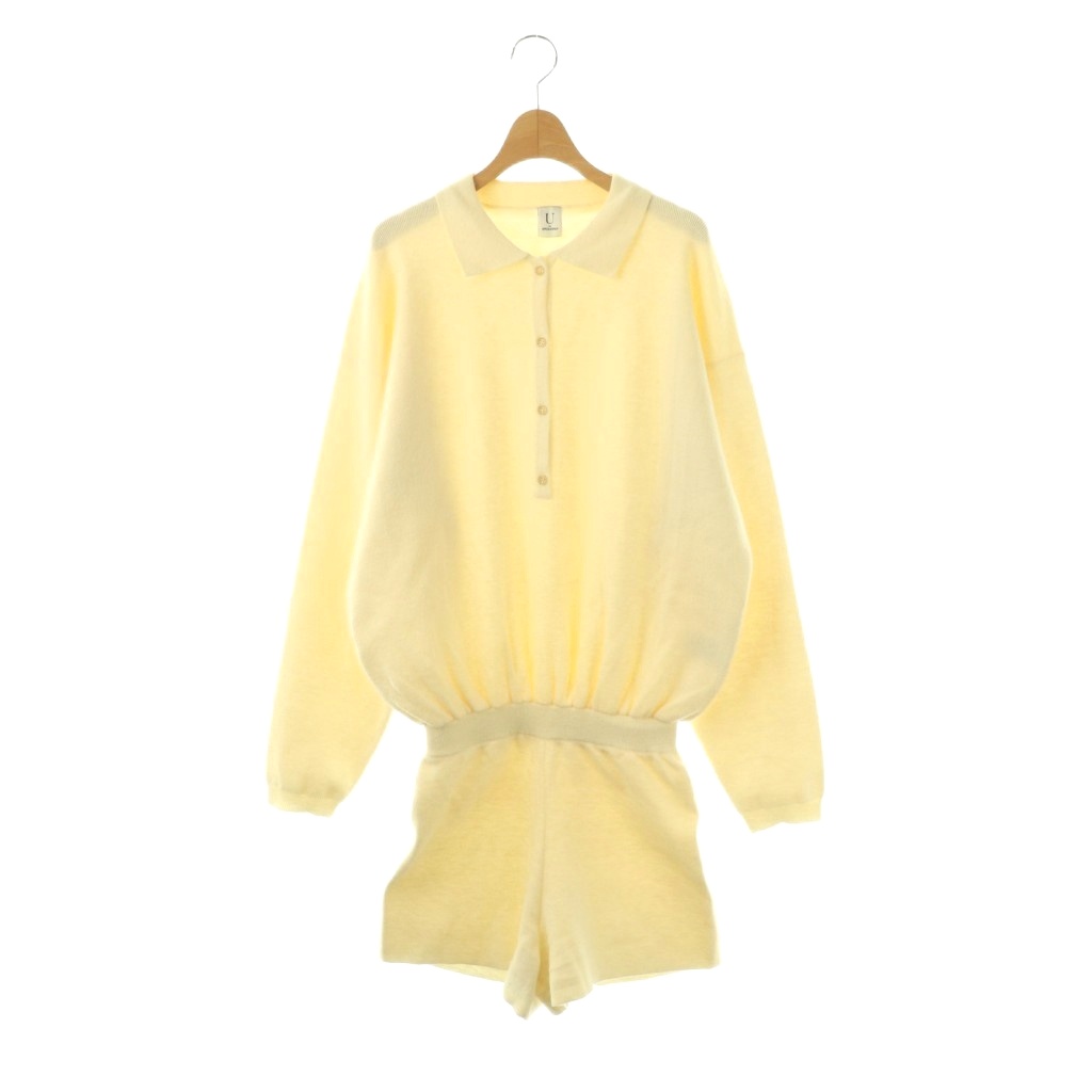 【中古】ユーバイスピックアンドスパン U by SPICK&SPAN 25AW えり付きニットロンパース オールインワン ショート アイボリー /ES ■OS ■SH レディース 【ベクトル 古着】 260216