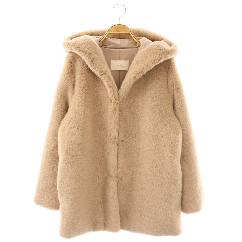 【中古】レモンプレット LEMONPLET 25AW エコファーフーデッドジャケット アウター S ピンクベージュ /CX ■OS レディース 【ベクトル 古着】 260217