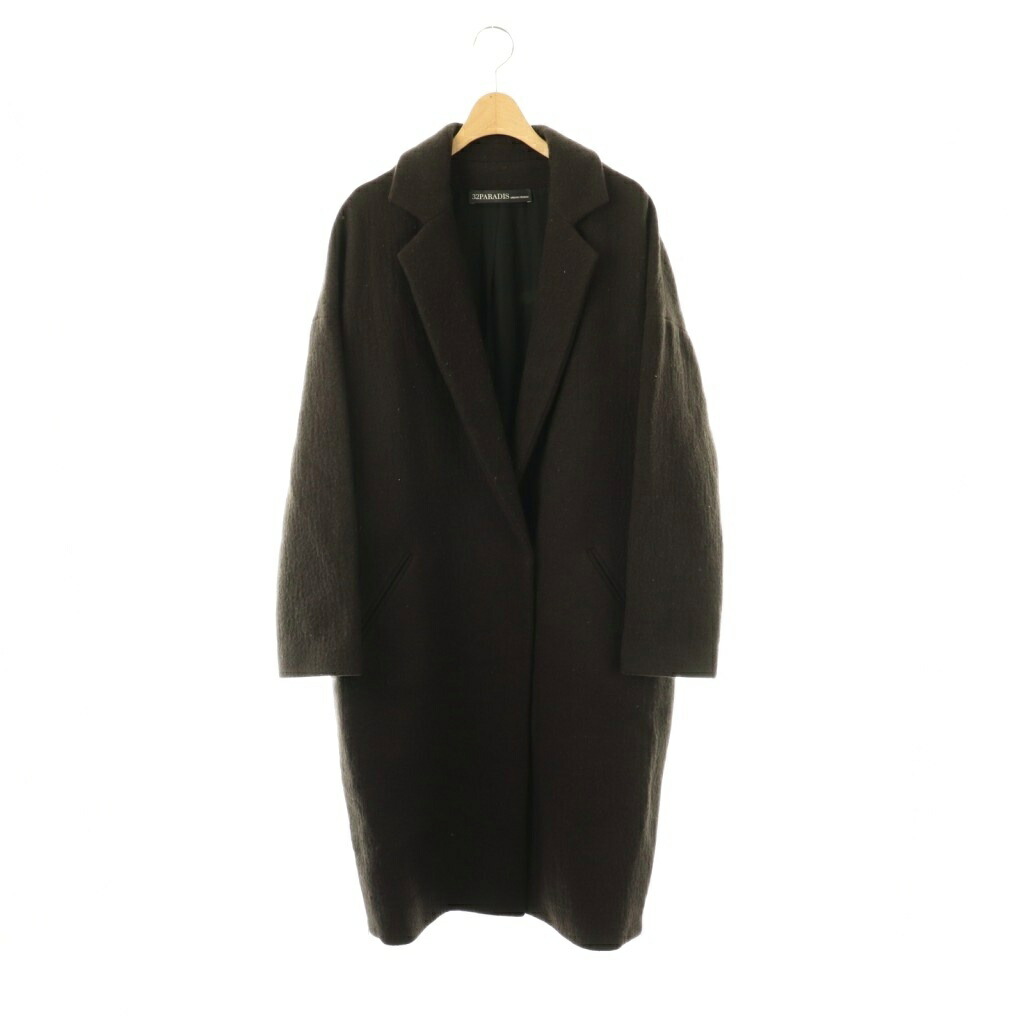 【中古】トラントドゥパラディ プール スプラング フレール 32PARADIS POUR SPRUNG FRERES サイドジップチェスターコート DeuxiemeClasse取り扱い アウター ロング S ダークブラウン /DO ■OS レディース 【ベクトル 古着】 260219