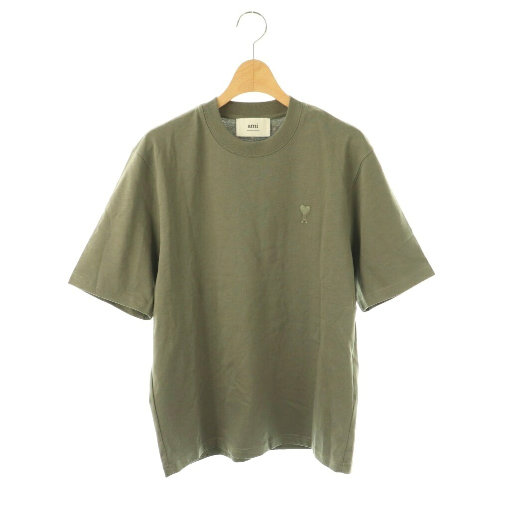 【中古】アミ アレクサンドル マテュッシ ami alexandre mattiussi 25SS Ami de Coeur TShirt Tシャツ 半袖 クルーネック ロゴ ワンポイント ワンカラー XXS グレー UTS074.726 /BB メンズ 【ベクトル 古着】 260306