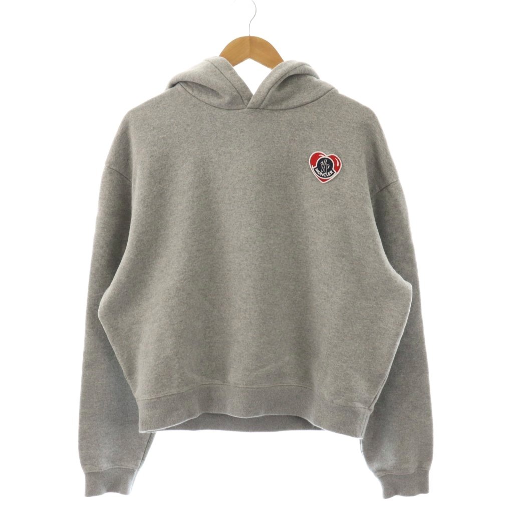 【中古】モンク軌跡 MONCLER 23AW HOODIE ハート型紋章 汗水 パーカー 裏起毛 L 薄墨色 /ES ■os メンズ 【ベクター 古着】 260216