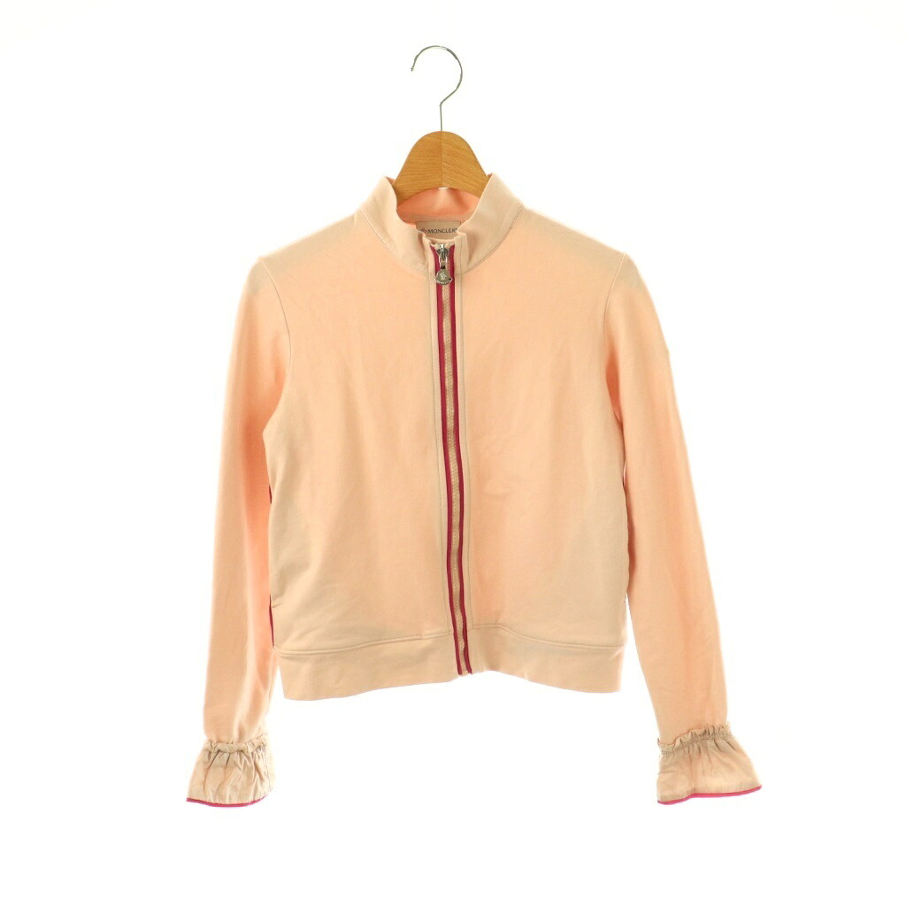 【中古】モンク軌跡 MONCLER MAGLIA CARDIGAN ジレー ジップアップ 長袖 12 152糎 サクラ色 桜んぼうサクラ色 /DO ■os キッズ 【ベクター 古着】 260224
