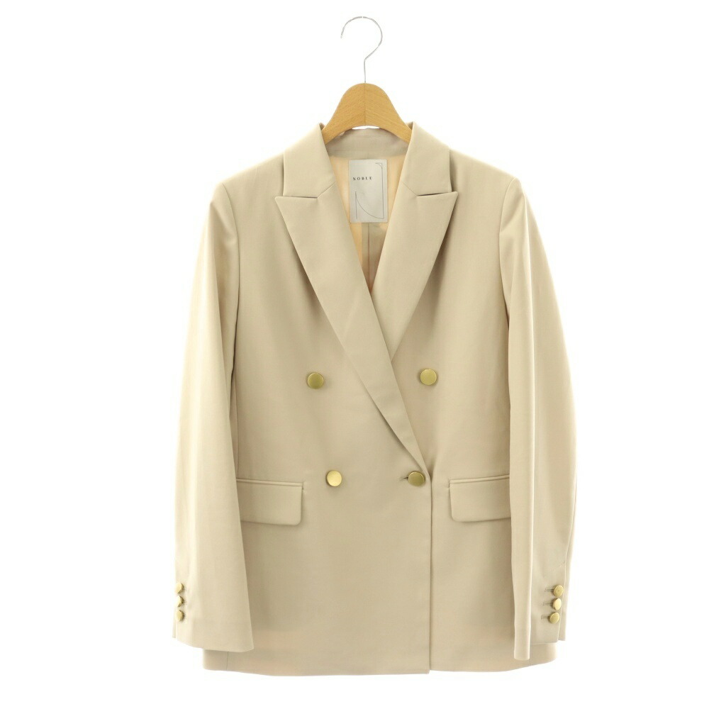 【中古】ノーブル NOBLE 25AW エステルツイルピークドラペルジャケット ベージュ /AQ ■OS レディース 【ベクトル 古着】 260218