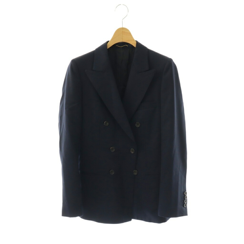 【中古】ドゥーズィエムクラス DEUXIEME CLASSE ダブルジャケット テーラード ウール 36 紺 /CX ■OS ■SH レディース 【ベクトル 古着】 260219