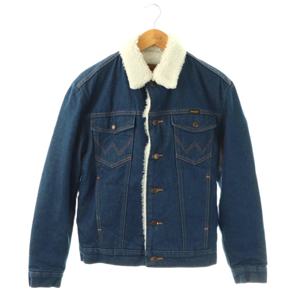 【中古】ラングラー WRANGLER 裏ボア デニムジャケット ジージャン Gジャン 中綿 S ブルー ホワイト /ES ■OS メンズ 【ベクトル 古着】 260227