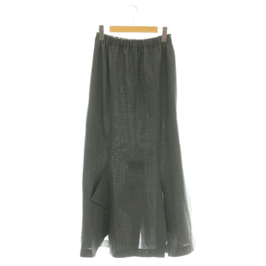 【中古】エンフォルド ENFOLD サンプル品 26SS ZIGZAG SKIRT スカート ロング フレア 38 グレー /CX ■OS レディース 【ベクトル 古着】 260221