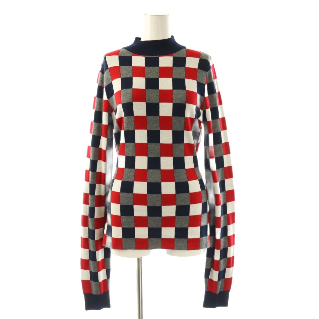 【中古】ナゴンスタンス nagonstans 標本品 25AW jacquard knit ティーシャツ 編み物 スウェーター M 紺 白 赤 /CX ■os レディース 【ベクター 古着】 260225