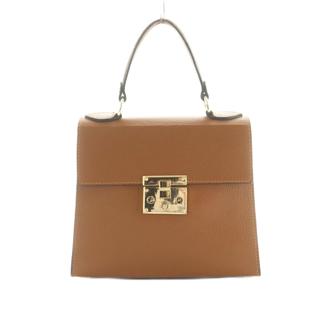 【中古】オウレンティ AULENTTI ワンハンドルバッグ ハンドバッグ レザー 茶 /MI ■OS レディース 【ベクトル 古着】 260220
