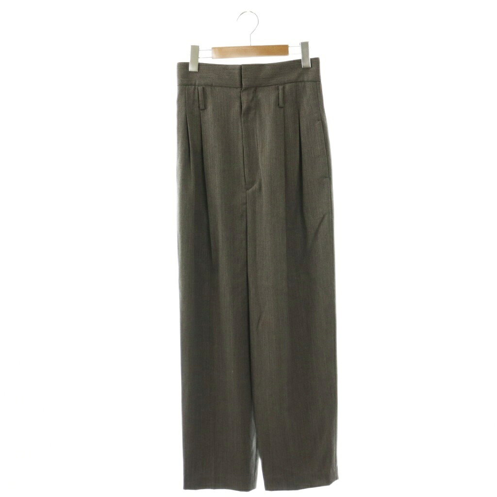 【中古】チノ CINOH 24SS SUMMER WOOL HIGH WAIST PANTS パンツ タック ウール 38 グレー /DO ■OS ■SH レディース 【ベクトル 古着】 260303