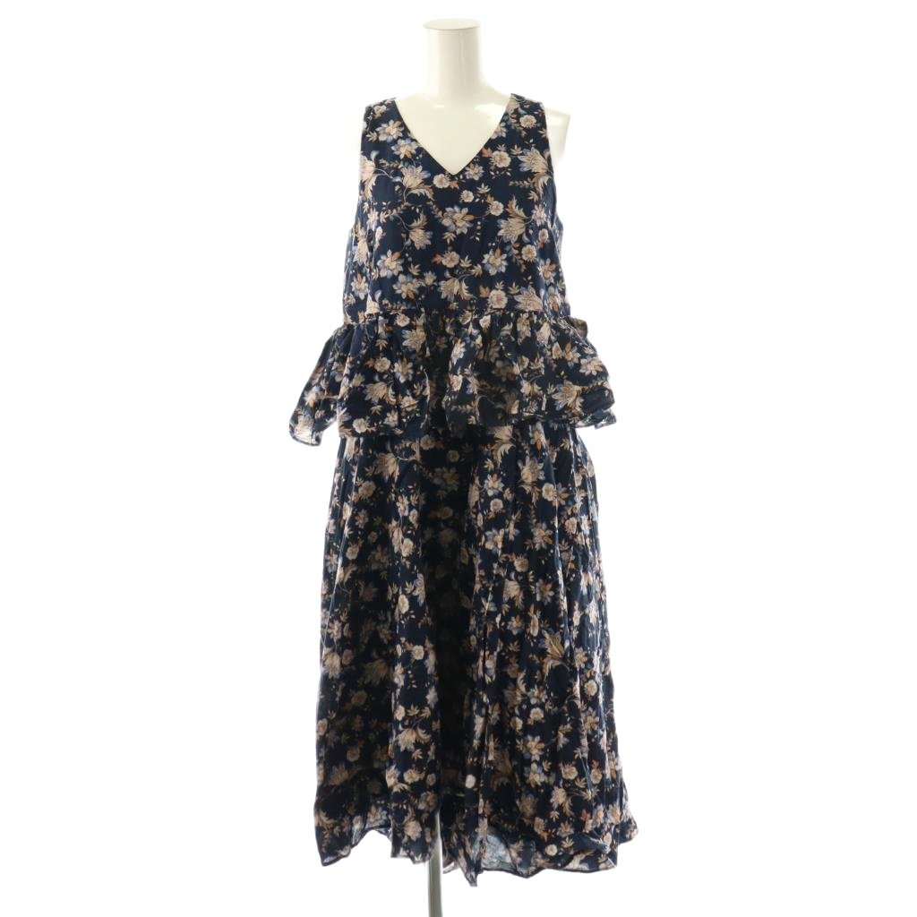 【中古】マリハ MARIHA 島の夢のドレス ワンピース 花柄 紺 マルチカラー /CX ■OS レディース 【ベクトル 古着】 260302