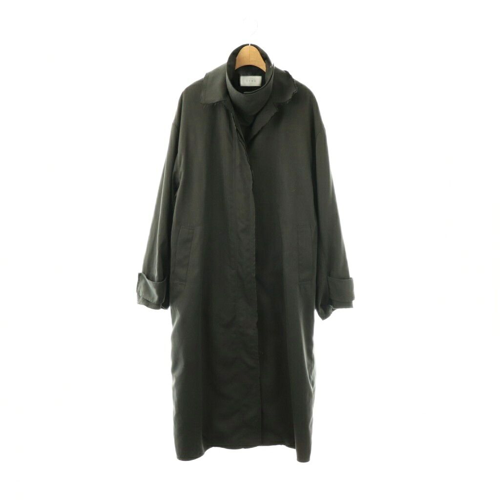 【中古】エトレトウキョウ ETRE TOKYO 24SS ダブルカラーカットオフステンカラーコート M ブラック /DF ■OS レディース 【ベクトル 古着】 260303