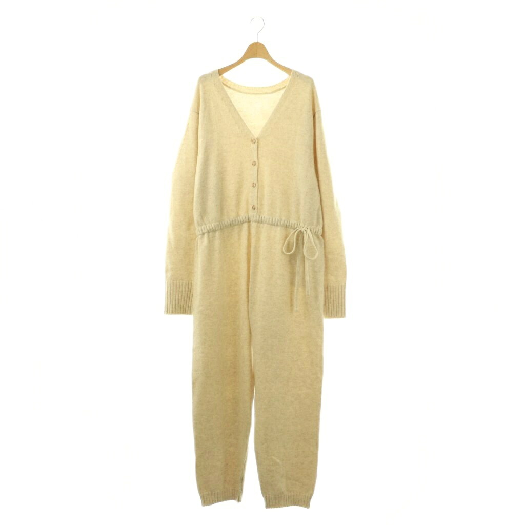 【中古】エトレトウキョウ ETRE TOKYO 24AW Vネックニットオールインワン S ベージュ /CX ■OS レディース 【ベクトル 古着】 260302