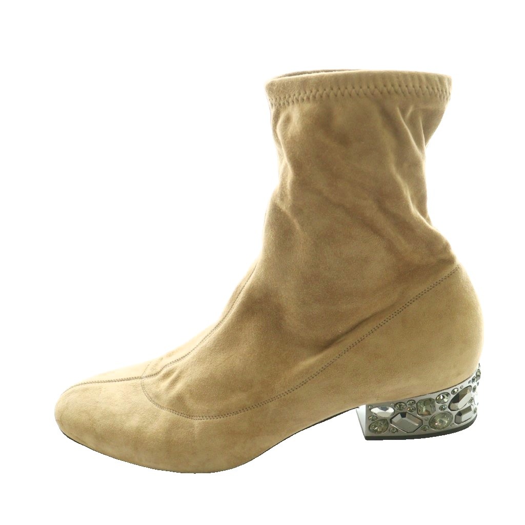 【中古】ジミーチュウ JIMMY CHOO ビジューヒールスウェードソックスブーツ 遊撃手 茶 赤銅色 40 /SS ■os レディース 【ベクター 古着】 260306