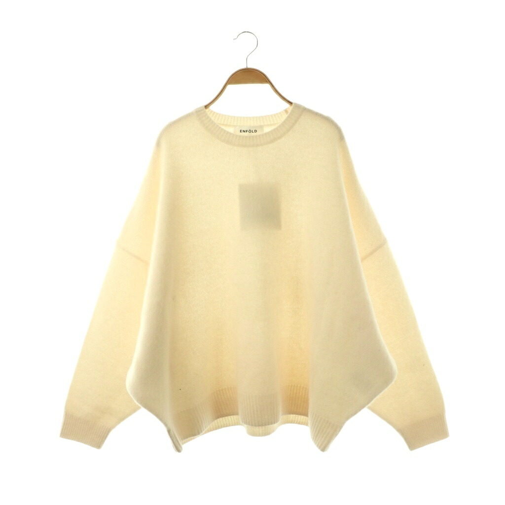 【中古】エンフォルド ENFOLD 26SS WIDE DOLMAN PULLOVER プルオーバー ニット セーター 38 オフホワイト /ES ■OS レディース 【ベクトル 古着】 260303