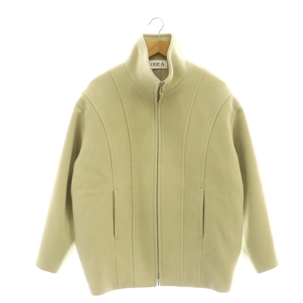【中古】コードエー CODE A 近年モデル wool volume short coat コート アウター ジップアップ F ベージュ /NR ■OS レディース 【ベクトル 古着】 260312