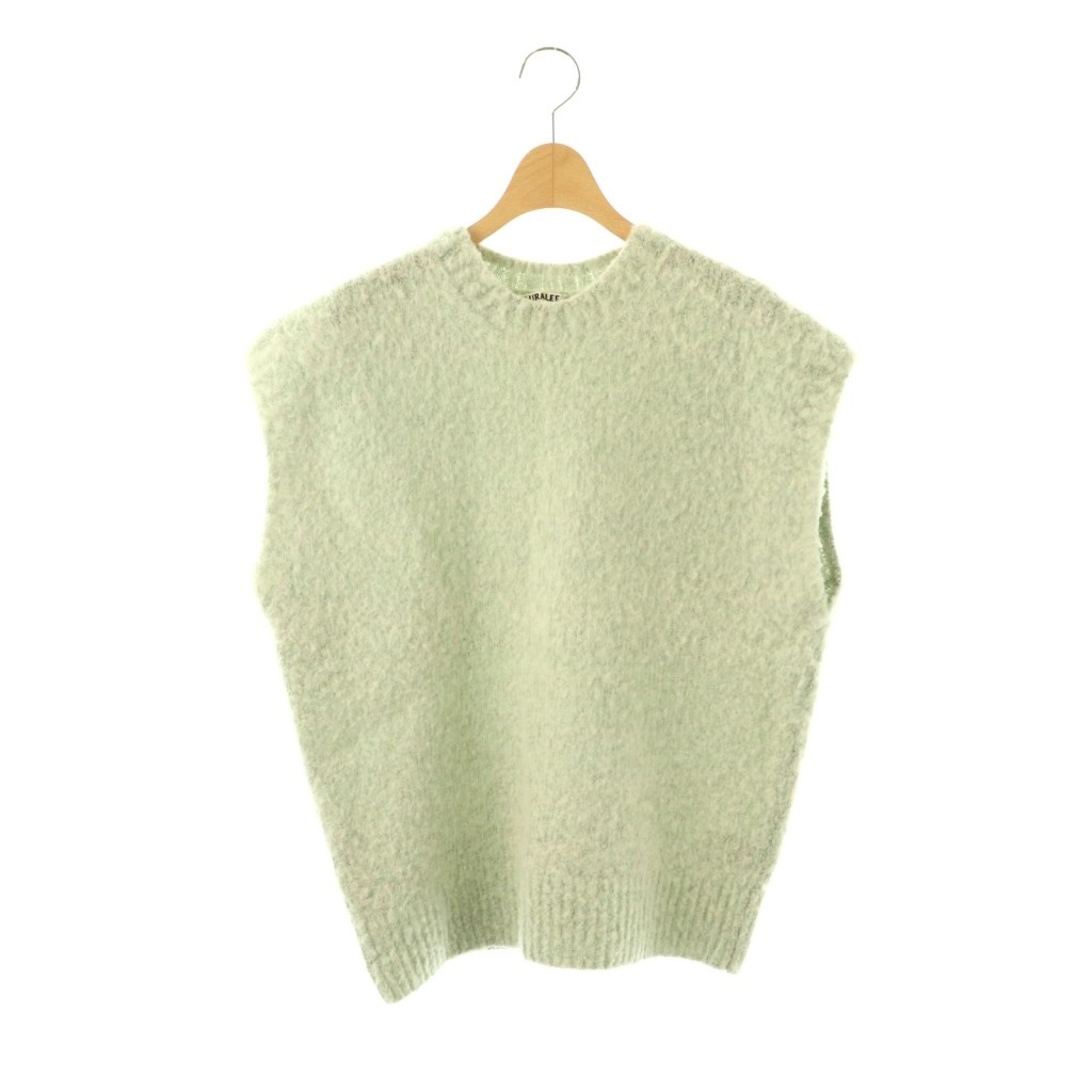 【中古】オーラリー AURALEE WOOL ALPACA FELT KNIT VEST ニットベスト プルオーバー アルパカ混 0 グレー A20AV05AP /DO ■OS ■SH レディース 【ベクトル 古着】 260312