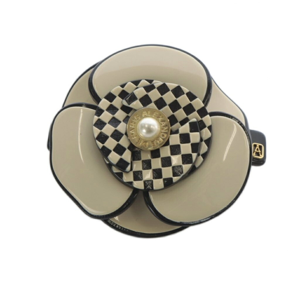 【中古】アレクサンドルドゥパリ Alexandre De Paris カメリアレオパードバレッタ ベージュ 黒 ブラック /SR レディース 【ベクトル 古着】 260311