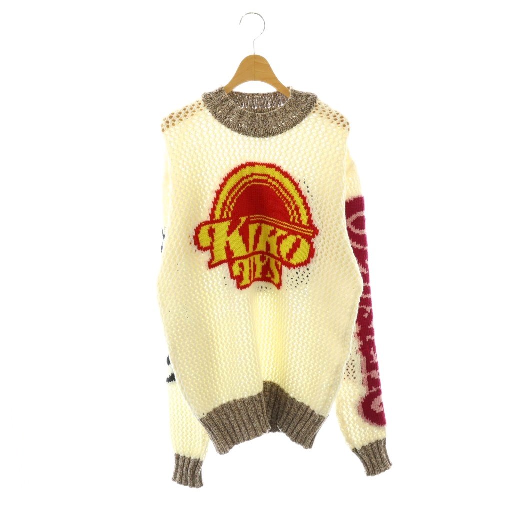 【中古】ヒステリックグラマー HYSTERIC GLAMOUR × キコ KIKO ロゴメッシュ プルオーバー LOGO MESH PULLOVER ニット セーター S マルチカラー アイボリー 赤 レッド /SS ■OS レディース 【ベクトル 古着】 260316