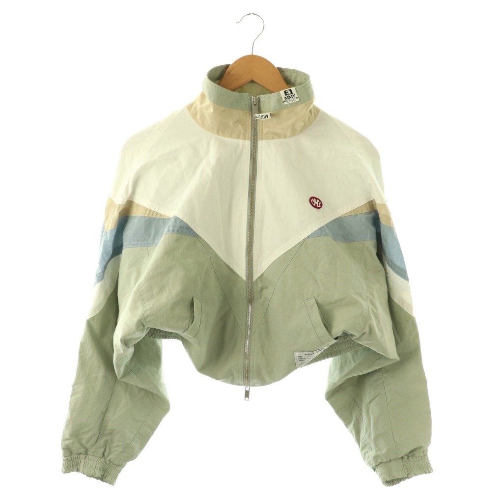【中古】ミハラヤスヒロ MIHARA YASUHIRO メゾン Maizon 25SS Cropped Track Jacket トラックジャケット ブルゾン ナイロン 36 スモークグリーン マルチカラー /ES ■OS ■SH レディース 【ベクトル 古着】 260323